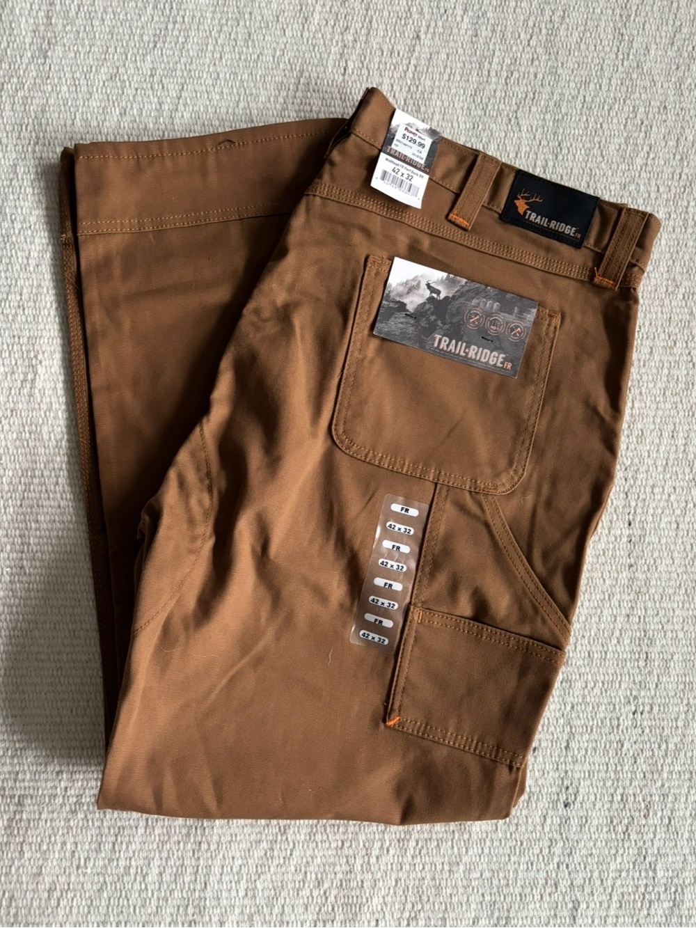 | NWT | Trail Ridge | Men's WellHead FR Performance Brown Work Pants size 42x32